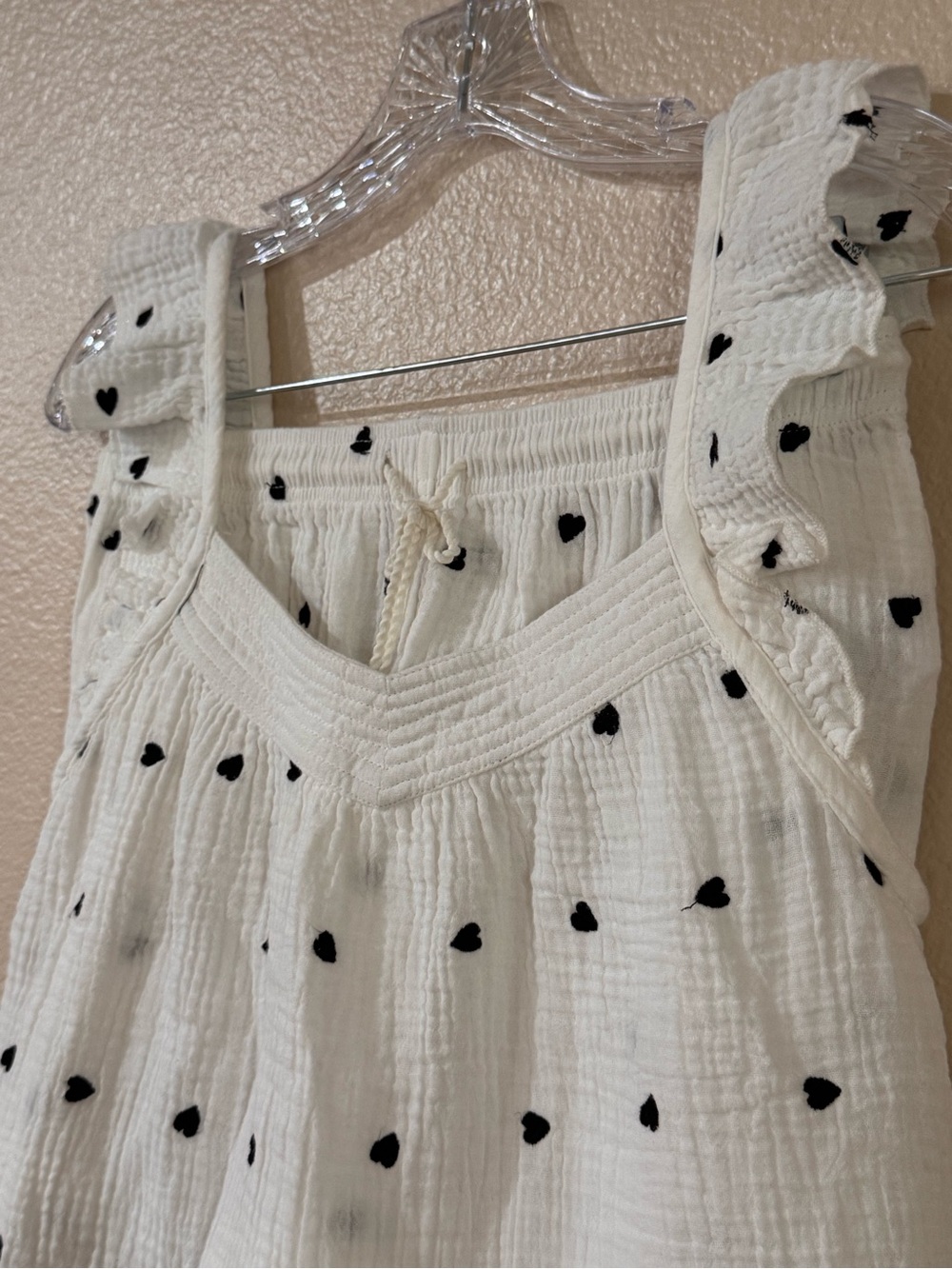 Rachel Zoe Cotton Gauze Heart Embroidered Pajama Set Cami Shorts NWOT Small - Picture 2 of 8